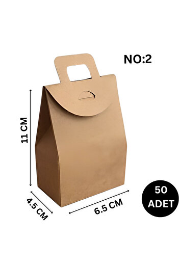 roco paper Kraft Kınalık Çerezlik - Сумка для ручної роботи №2 50 штук - 6,5x11x4,5 см