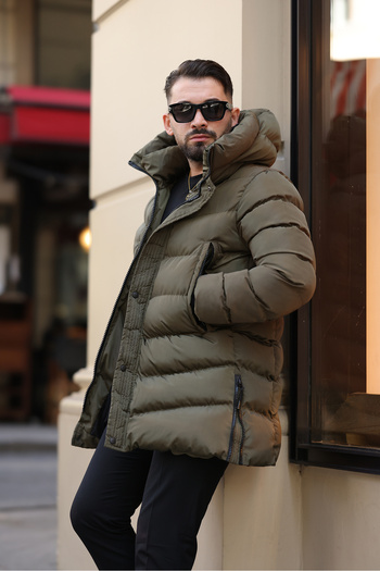 İga Collection Men's Long Side Zippered Coat