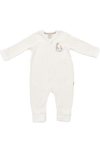 BabyCosy Salopeta cu fermoar Girafa, BabyCosy, Ecru, 12-18 luni