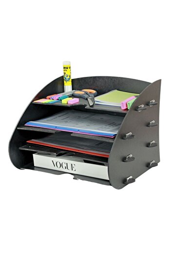 StarLightning Black Desk Organizer - Document Shelf Organizer Model 3