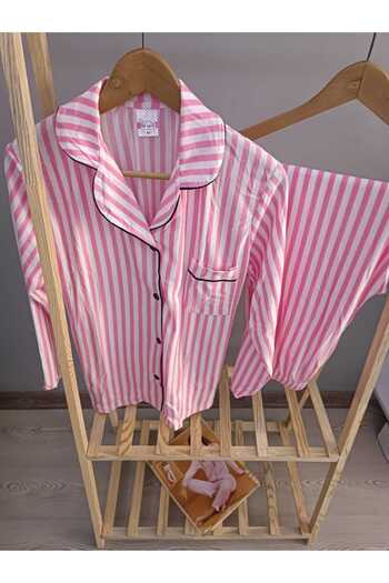 MYSTYLEWORLD kadın süet önü düğmeli pijama takımı