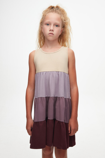 LOVETTI Colorful Girl's Dress - Bone-cherry Rotten, Layered Strap