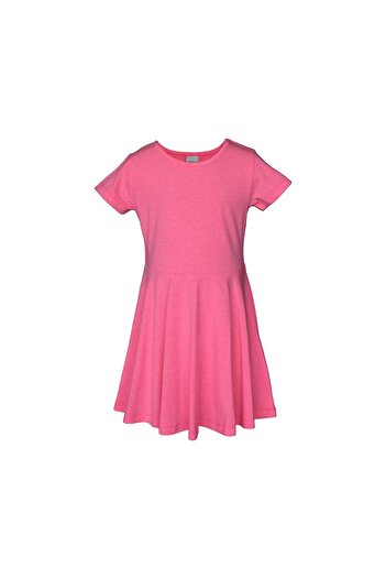 LOVETTI Fuchsia Phosphor Colored Girl's Short Sleeve Dress
