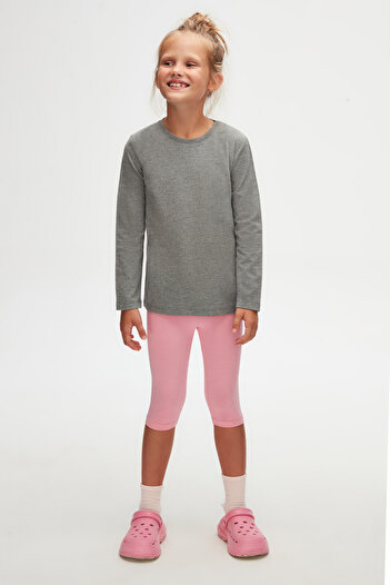 LOVETTI Ice Grey Unisex Παιδικό T-Shirt - Crew Neck, Μακρυμάνικο, Εποχιακό