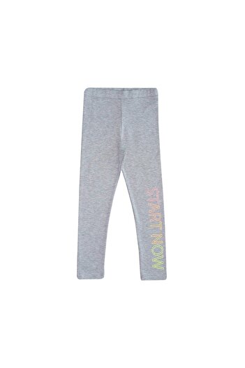 LOVETTI light GrAy Start Now Printed Winter RAised leggings for Girls
