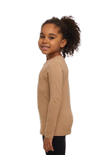 LOVETTI Lycra MilK Coffee Girl'S T-Shirt - Long Sleeve SeaSonal