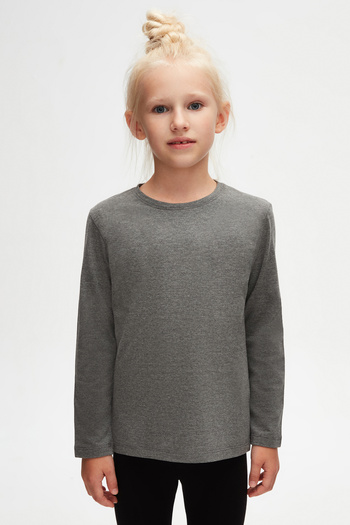 LOVETTI UniSex KidS SeaSonal T-shirt - Σκούρο γκρι, λαιμόκοψη, μακρυμάνικο