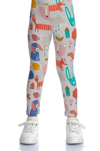 LOVETTI Girl's Patterned Roaring Animals Summer Tights