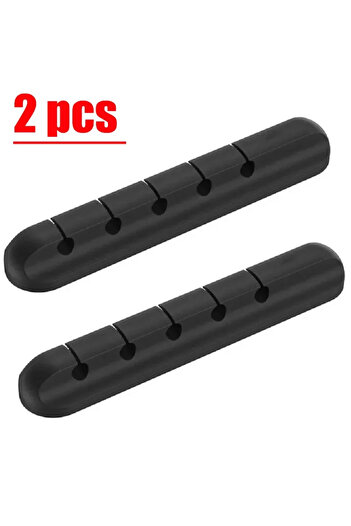 Choice 2pcs black Silicone USB Cable Organizer Cable Winder Desktop Tidy Management Clips Cable Holder for