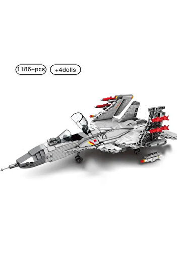 Choice 2-NO BOX 1186pcs Military Chinese J-15 Carrier Fighter Aircraft Flying Shark Model Building Blocks P