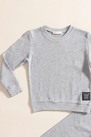 for you kids 2-Piece Cotton Dark Gray Top and Bottom Set