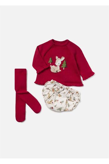 MAYORAL Red Baby Girl Duck Set - Set of 3 2243