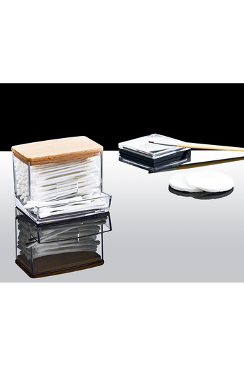Box Up Cotton Wooden Lid Stick Organizer - Makeup Styled