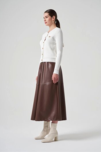 Nuss Knitwear Corded Ecru Cardigan1115