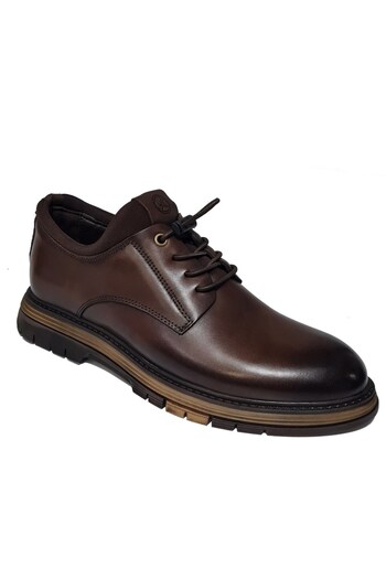 KOMCERO Elastic Tied Stretch Plain Model Genuine Leather Winter Shoes K1195-767