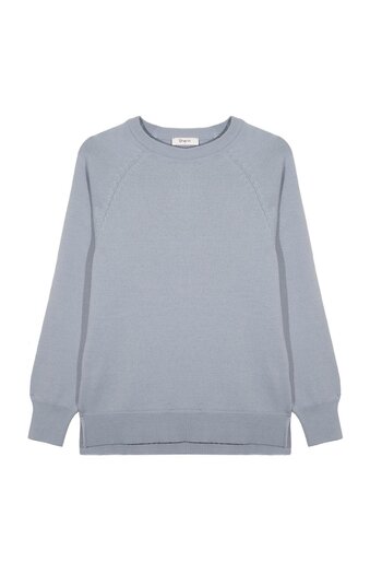 SHERIN Light Blue Crew Neck Sweater