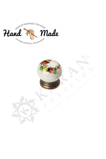 Karan Porselen Button Porcelain Furniture Drawer Cloakroom Kitchen Cabinet Handle