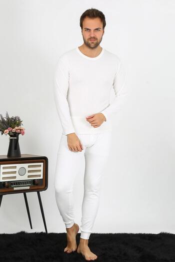 Akbeniz Men's Cotton Ecru Underwear Set 19103