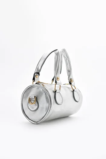 KOÇAK ÇANTA Women's Cylinder Model Women's Hand and Shoulder Bag Silver