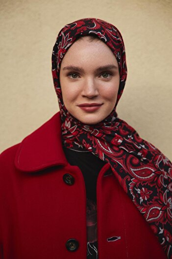 Qef Deluxe Şal Red Love