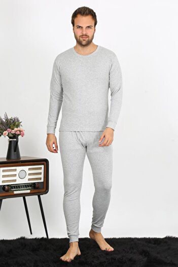 Akbeniz Men's Cotton Gray Underwear Suit 19103