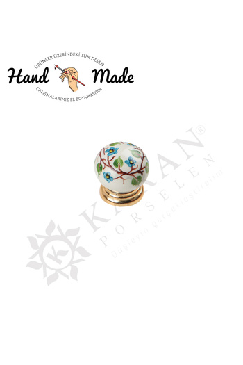 Karan Porselen Button Porcelain Furniture Drawer Cloakroom Kitchen Cabinet Handle
