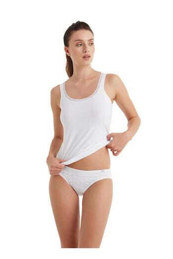 Blackspade 1345 White Modal Lace Slip Panties