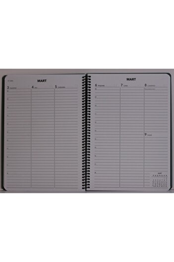 Keskin 20X28 2025 Model Crescent Weekly Agenda - Sprallı