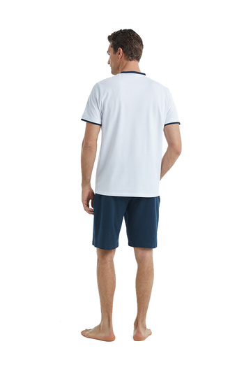 Blackspade 100% Cotton Buttoned Collar Short Sleeve Shorts Men's Pajamas Set