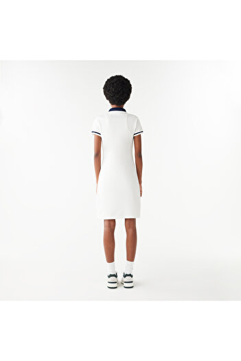 Lacoste Kadın Straight Fit Beyaz Elbise