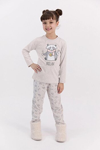 ROLY POLY 2578 Bej Renk Kız Çocuk Pijama Takımı