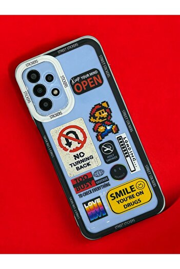 Merwish Super Mario Patterned 0.2 mm Camera Protection Transparent Case Compatible with Galaxy A13 and A23