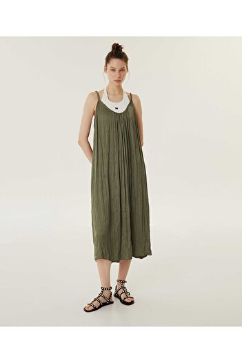 Twist Double-piece look embroidery dress