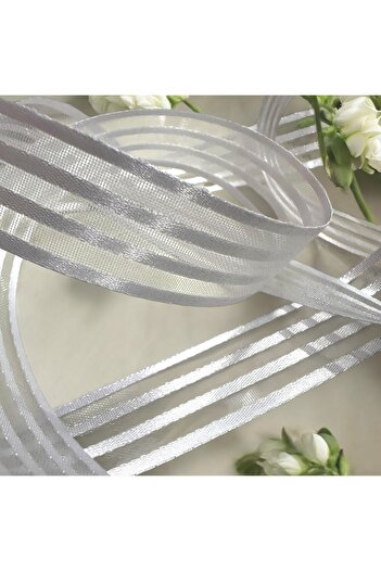 BukiroAtelier Shiny Transparent Organza Ribbon - 3m 2.5cm Packing for Engagement and Bundle