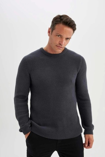 DeFacto Standard Fit Crew Neck Knitwear Sweater (25 Wn)