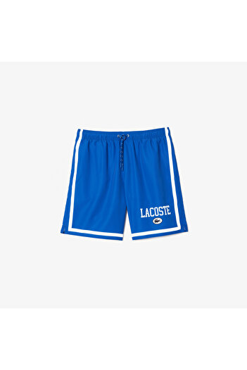 Lacoste Erkek Renk Bloklu Mavi Mayo Şort