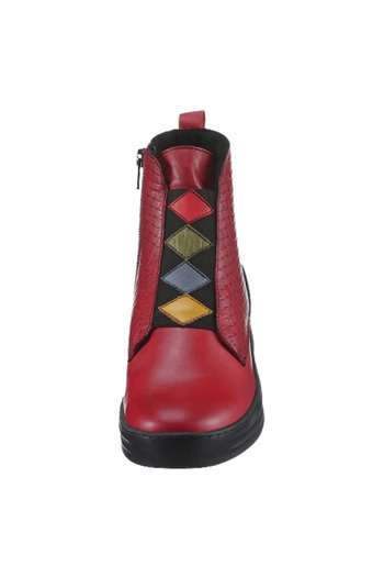 İNZE AYAKKABI Red Genuine Leather Boots - Model Name: Mercan