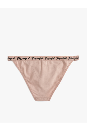Koton Brasil Slogan Printed Cotton String Side Panties