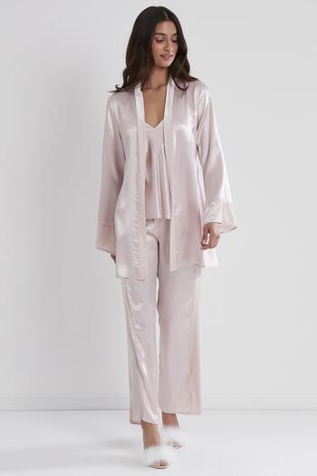 Pierre Cardin Kadife Saten 3'lü Kadın Pijama Takımı - 2040