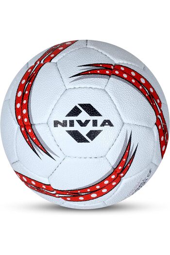 Nivia Synthetic Standard Handball (White/Blue/Orange) | Rubber