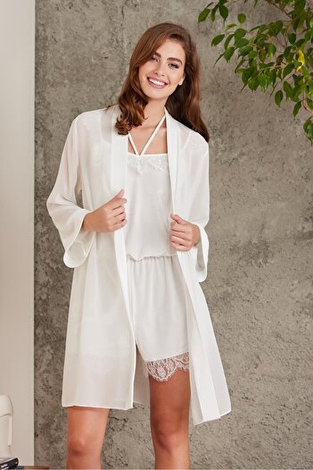 Pierre Cardin Lace Velvet Jumpsuit & Dressing Gown Set - 4800