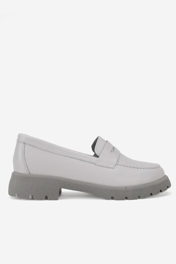TUNAELLİ PANTOFI DE FEMEIE, PIELE NATURALĂ, GRI, NUMĂRUL 36-41