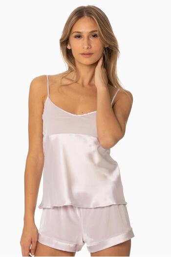 Pierre Cardin Women's Velvet Satin Pajama Shorts Set - 440 Viola