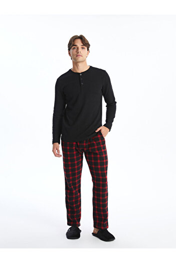 LC Waikiki Standard Pattern Plaid Fleece Pajama Bottom