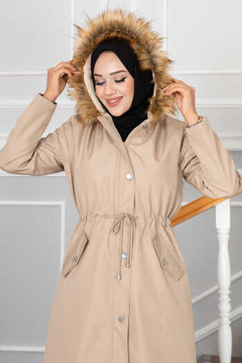 EBRUTESETTÜR Ayla Tunnel Belted Hijab Coat