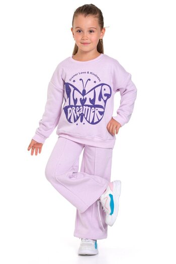 TRENDİMİZBİR Little Dreamer Printed Girl's Double Suit - Lilac