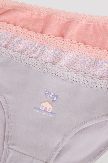 Penti Chiloți multicolori Home Sweet din 3 piese