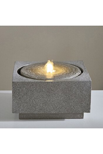 Home Box Serene Modern LED Stone Fountain - 28x28x15 cm