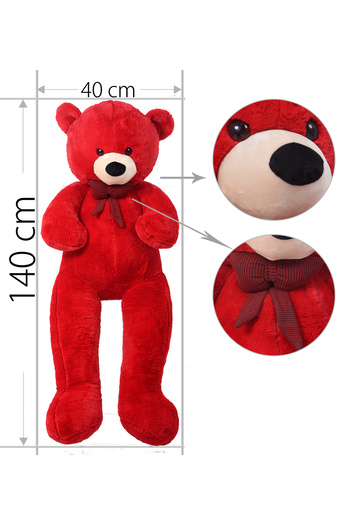 Solemia 160 Cm Imported Fabric Plush Bear with Bow Tie Giant Size, Gift for Lover - 100% Domestic