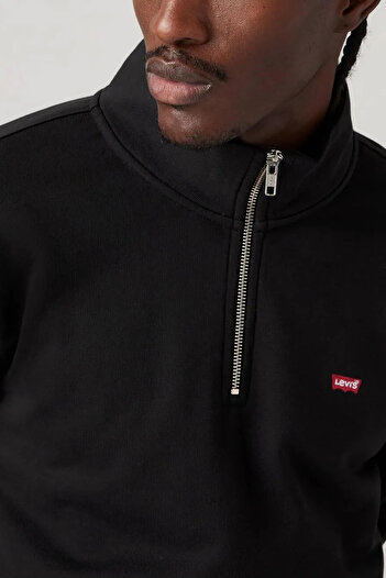 Levi's Orijinal Housemark Yarım Fermuarlı Siyah Sweatshirt - 001tu-0000